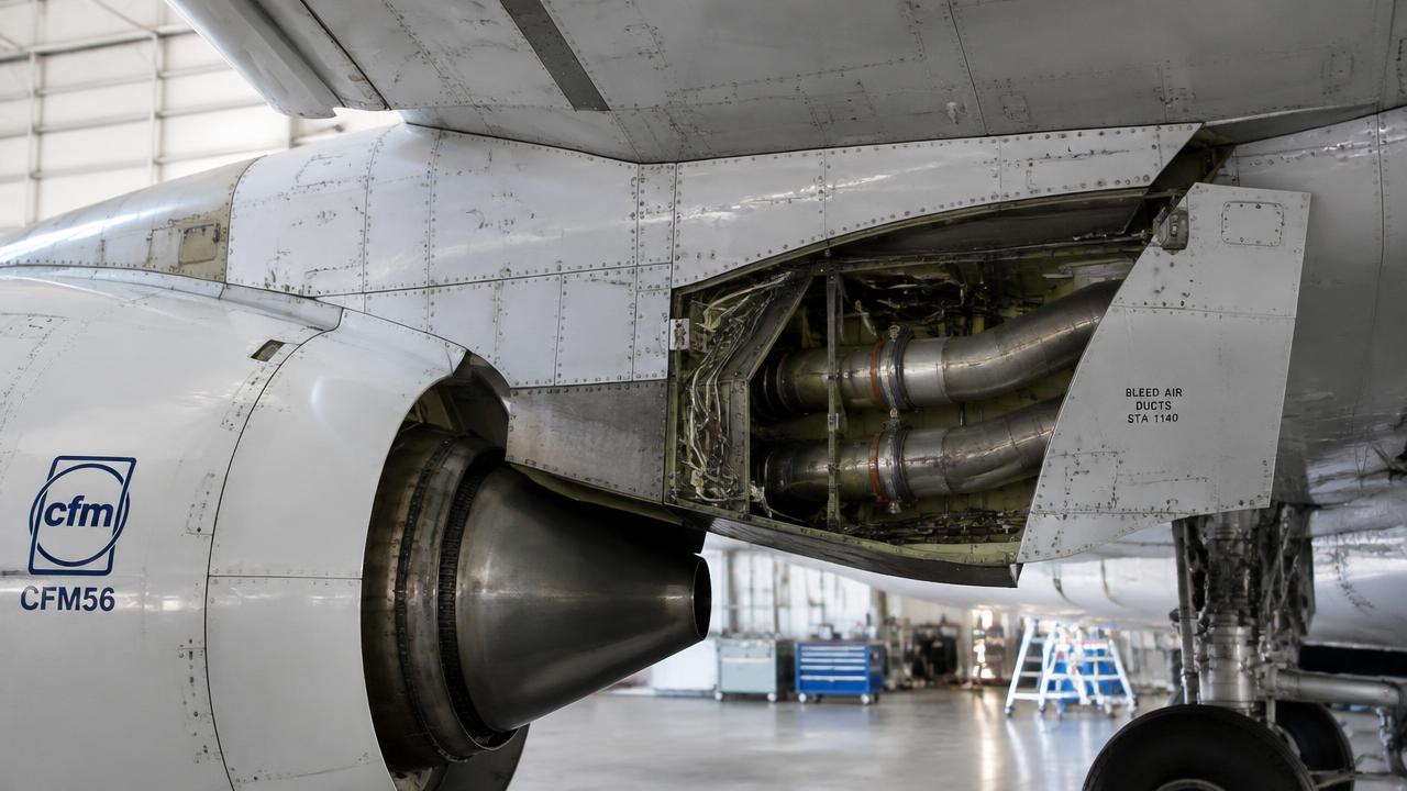 Bleed air ducts inside the engine strut