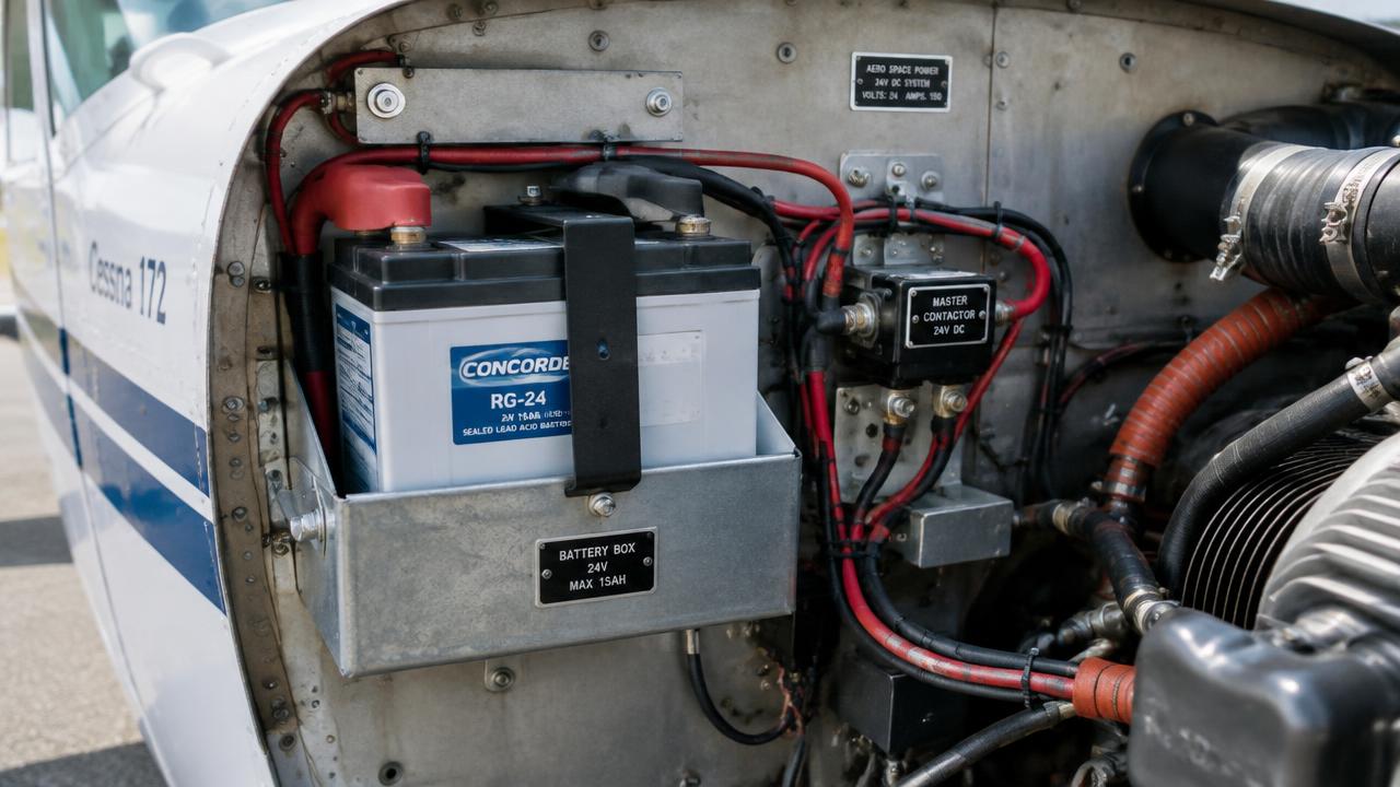 24 V battery box and master contactor on the firewall