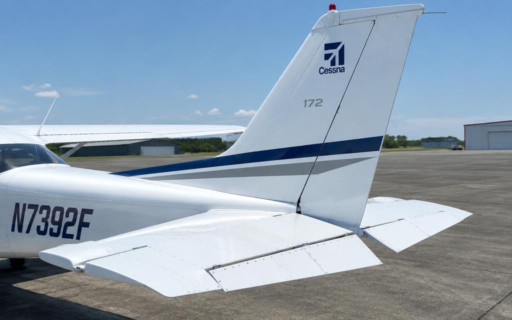 Empennage — fin, rudder, stabilizer and elevator with trim tab