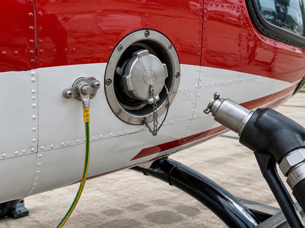 Gravity refuel point; tanks under the cabin floor