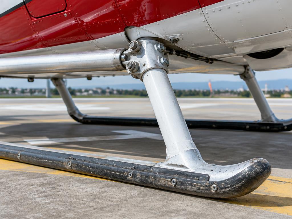 Skid gear: cross tube, skid tube and wear shoes